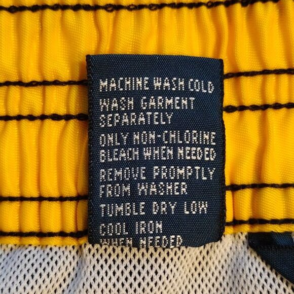 VTG Polo Ralph Lauren Swim Shorts, Size M, Stretch Waist, Black/Yellow, NWT Y2K - Picture 8 of 8